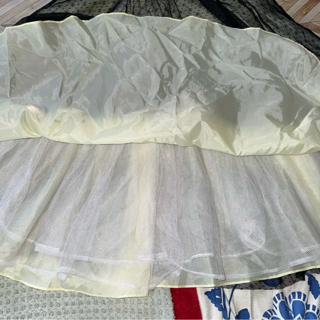 VTG Knee Length Fit‎ N Flare Lace Dress Whimsigoth HCO A Line 11/12 Party Prom Black Size undefined - Image 6