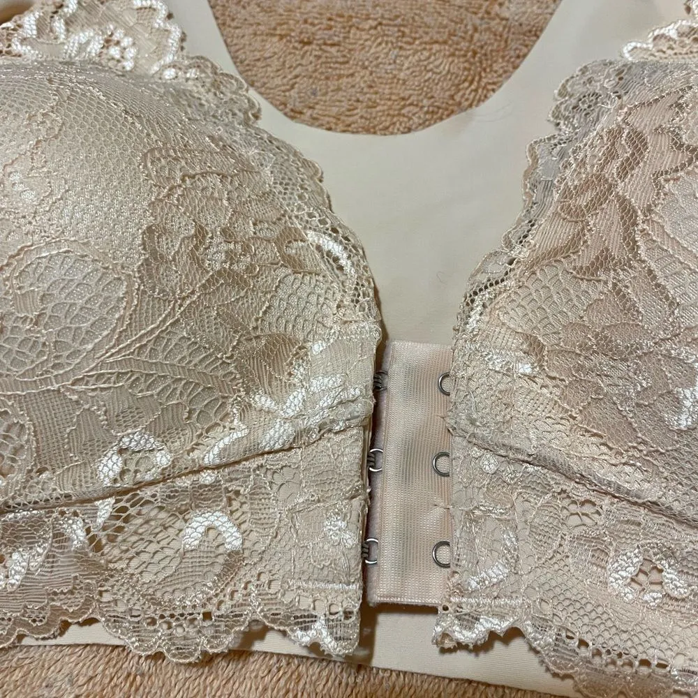 Peach front closure light padded bra Orange Size XXL - Image 4