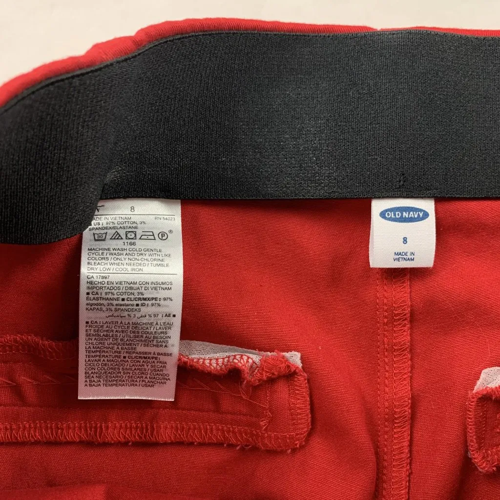 Old Navy Empire Apple Red Stretch Canvas Wow High Rise Skinny Pixie Pant 8 - Image 5
