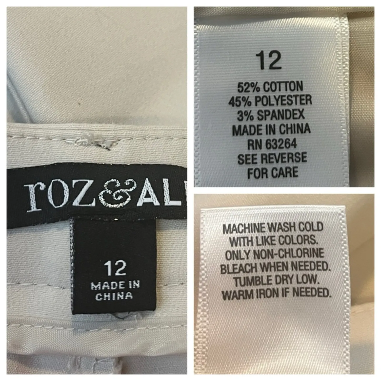 Roz & Ali Dressbarn Ankle Crop Pants Slim Fit Mid Rise Cream Women’s Size 12 - Image 9