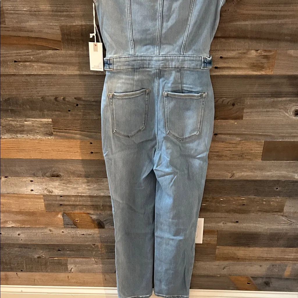Good American  Fit For Success Stretch Denim Jumpsuit Size Small NWT - Image 12