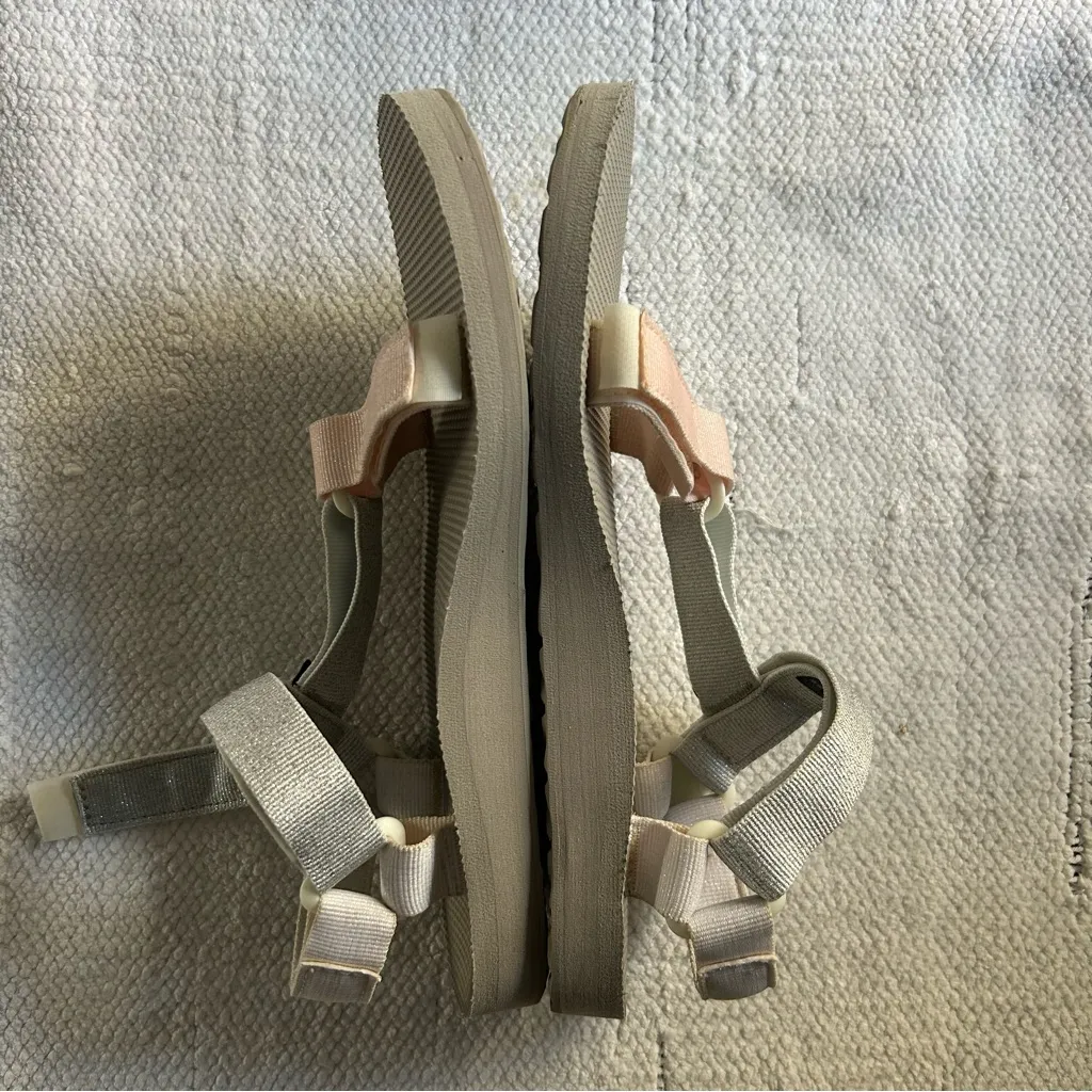 Teva  Glittery White and Pink Sandals - Image 4