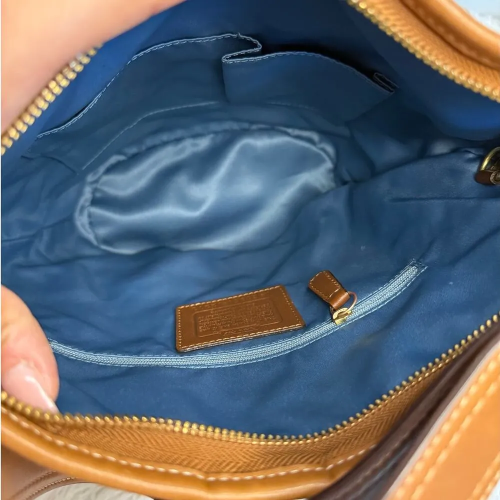 y2k Rare COACH Denim Leather Patchwork Shoulder Bag Crossbody - Image 7