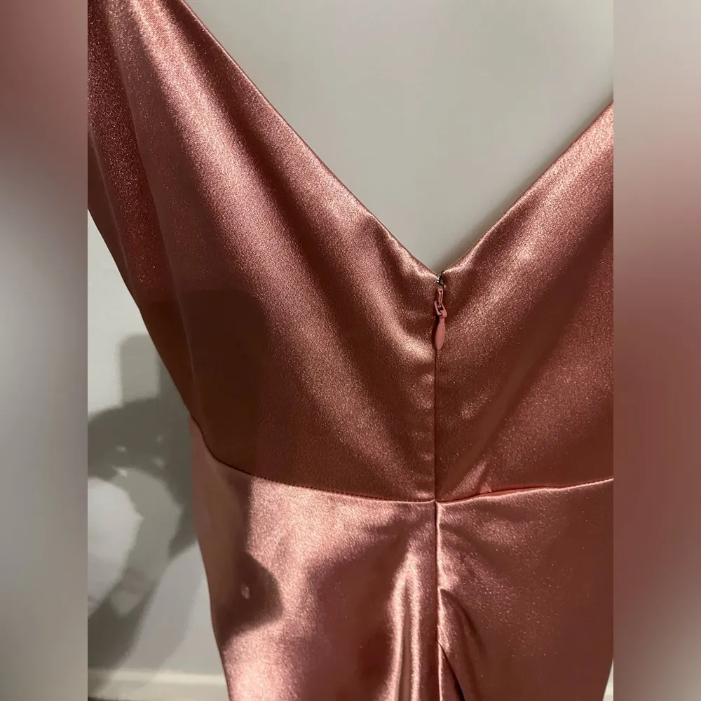 Birdy Grey Jay Dress Shiny Satin Desert Rose Size Medium - Image 5