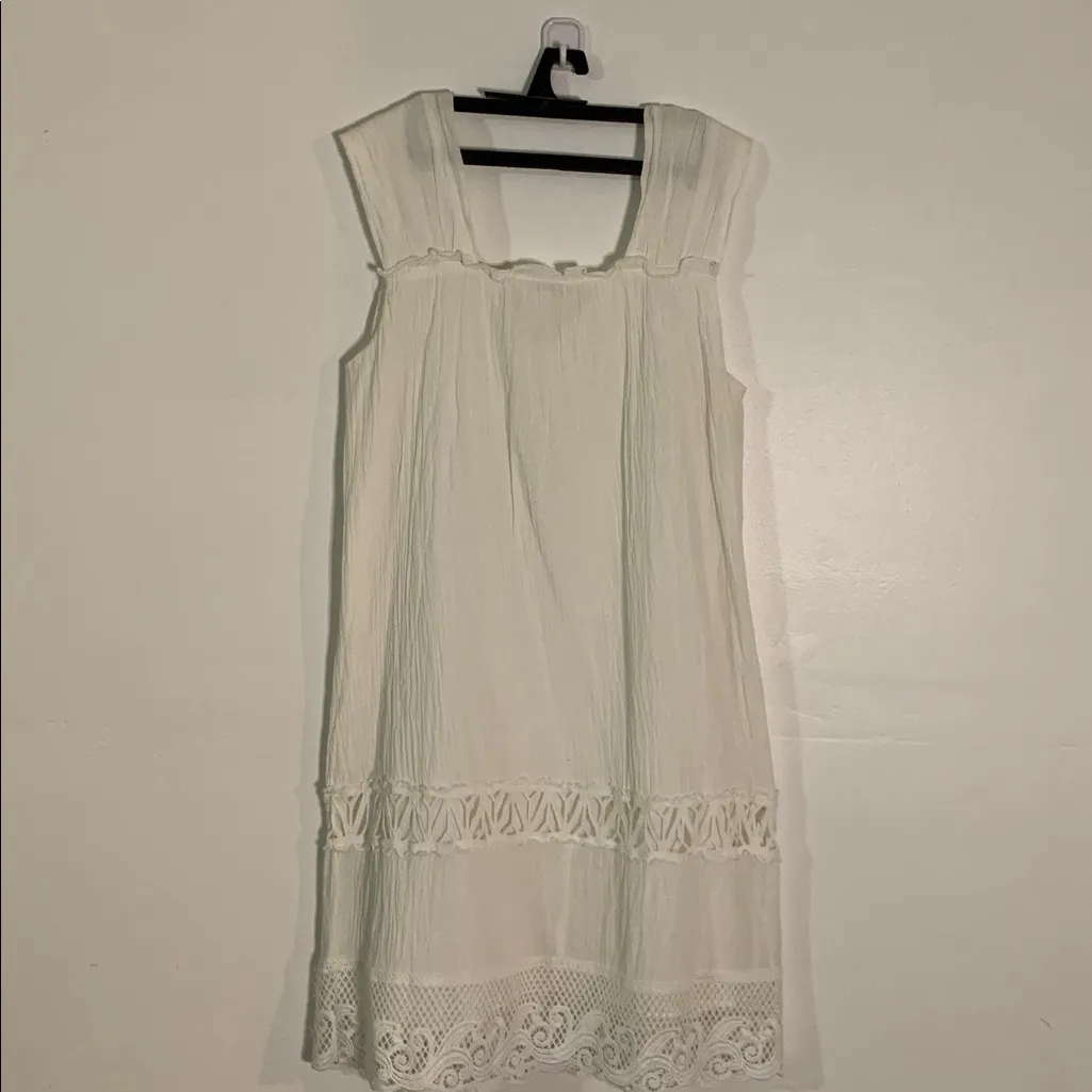 Sleeveless White Lace Dress Size XS - Image 4