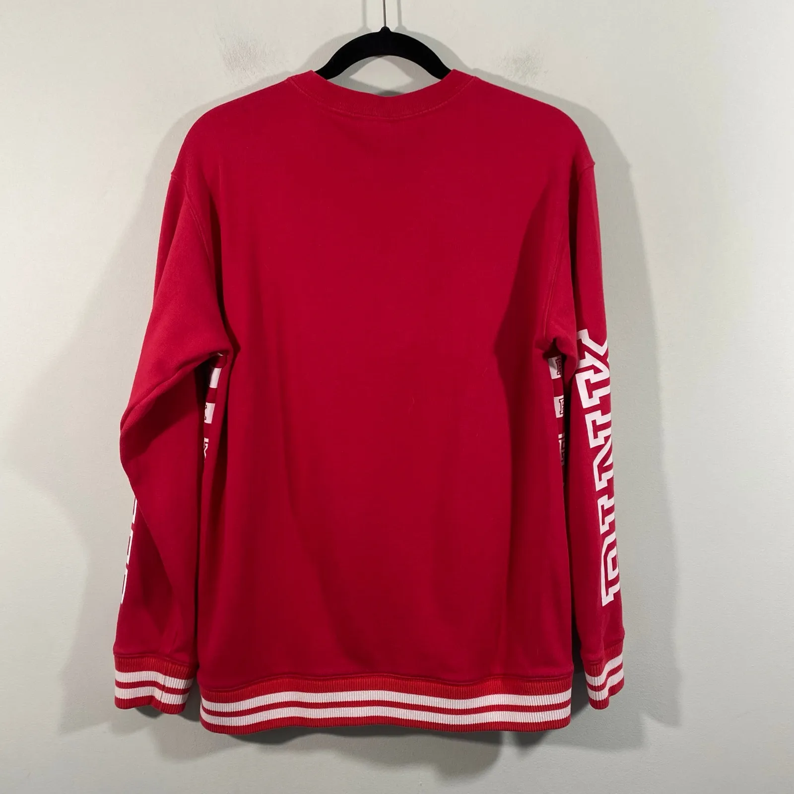 Victoria's Secret Pink Women Red Lace Up Hockey Sweatshirt Size S - Image 8