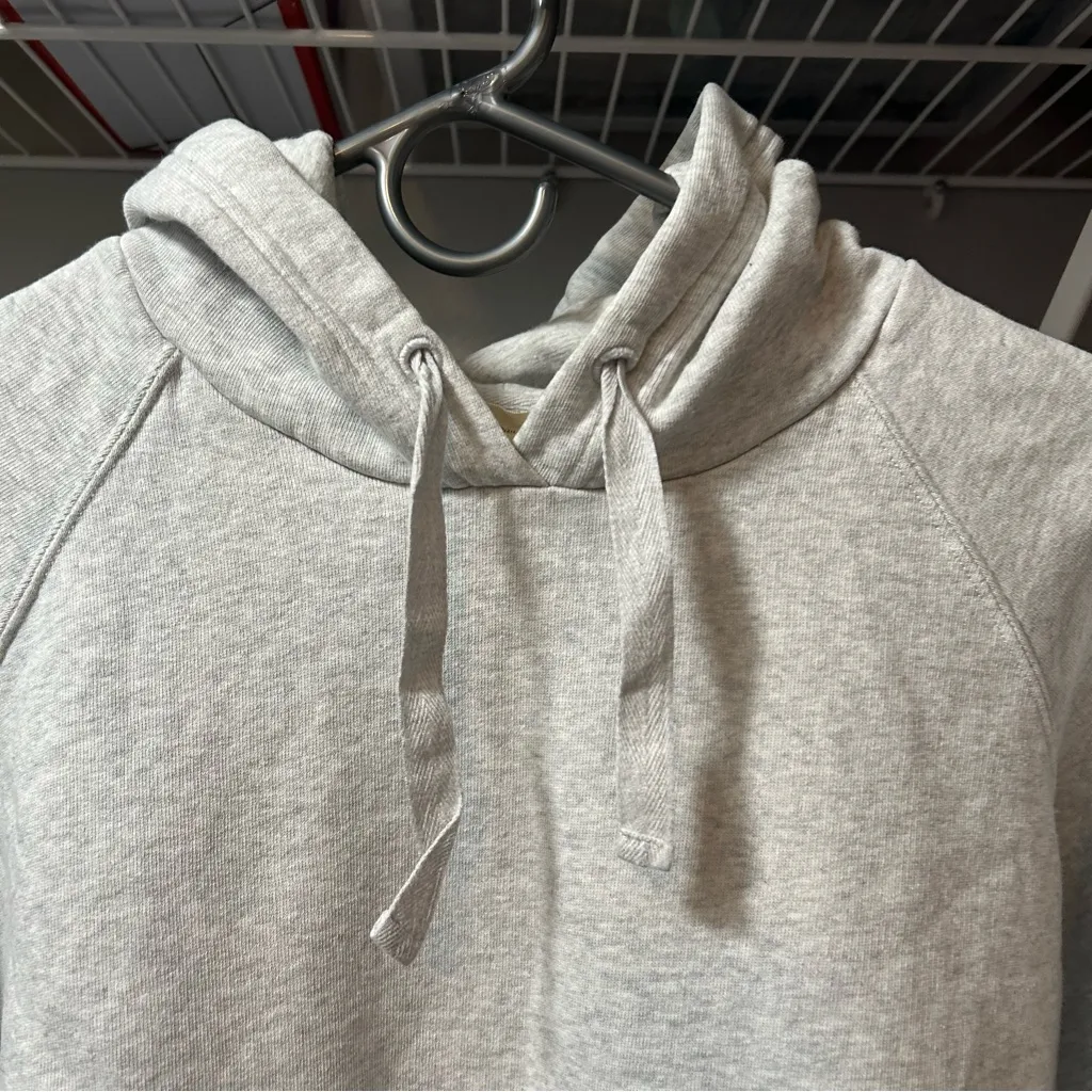 Sézane Cropped Gray Hoodie SMALL - Image 3