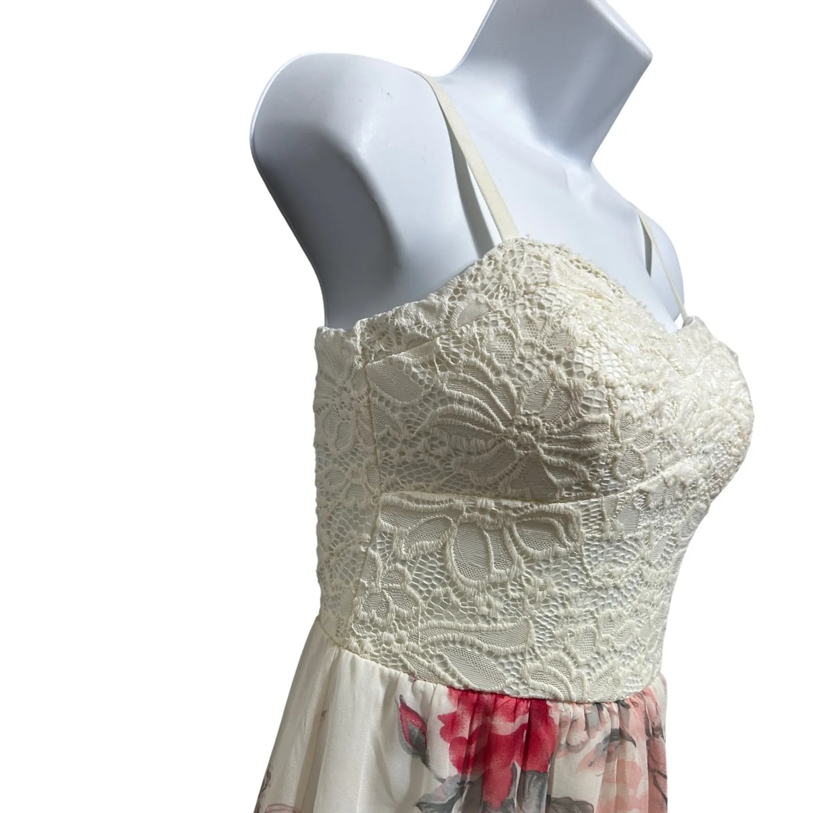 Lily Rose Women Maxi Dress S Floral Lace Chiffon Babydoll Y2K Coquette Fairy - Image 7