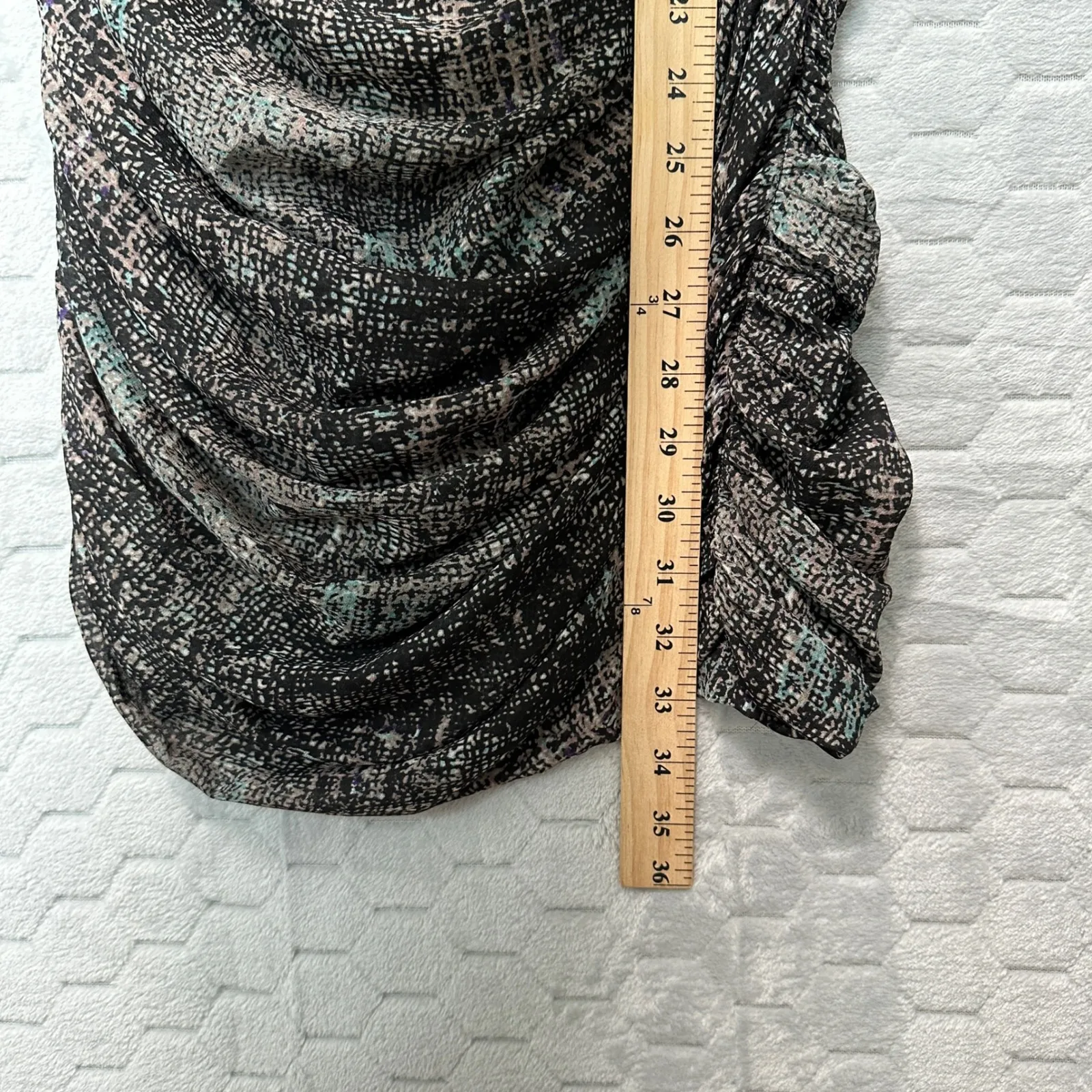 IRO Women Heidi Drape Ruched Metallic Print Dress US Size‎ S Glam Night Out - Image 8