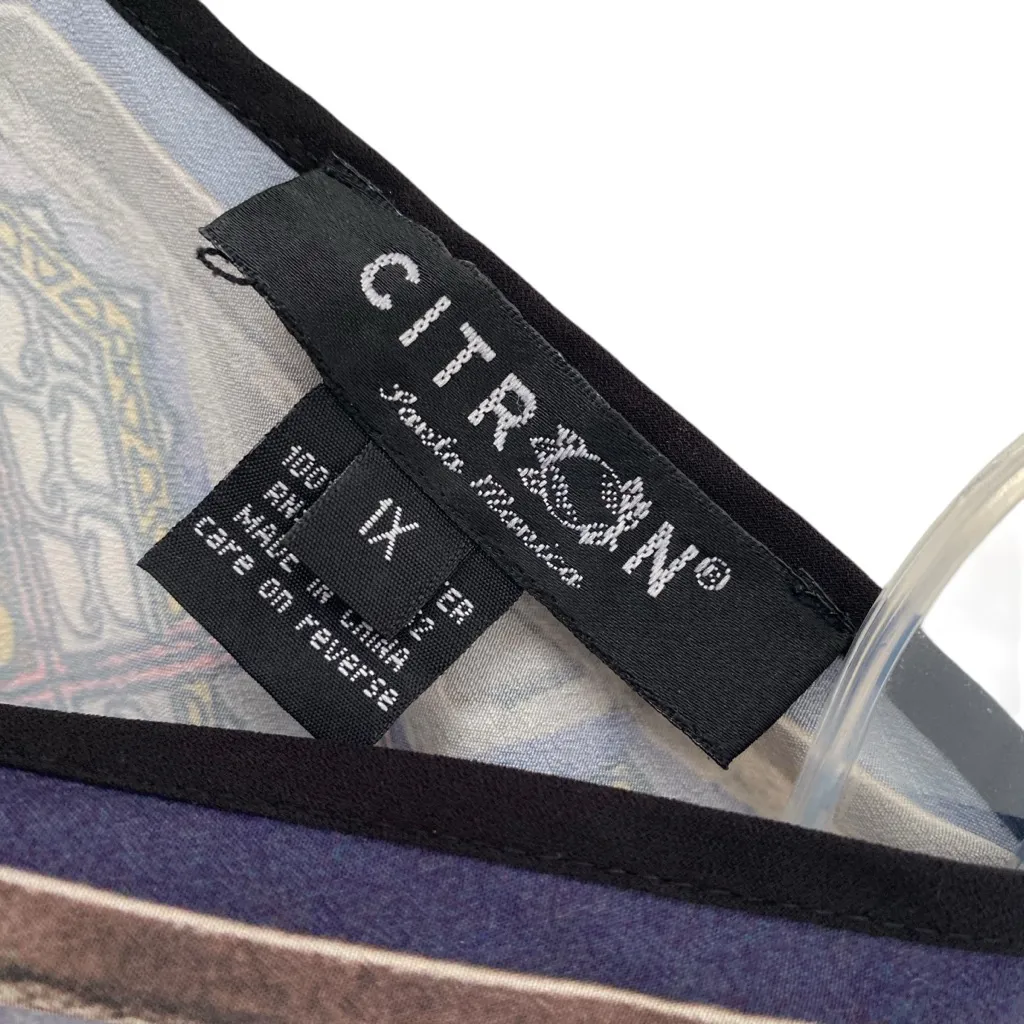 Citron Santa Monica Boho Floral Open Kimono Top Purple Cream Black size 1X - Image 3