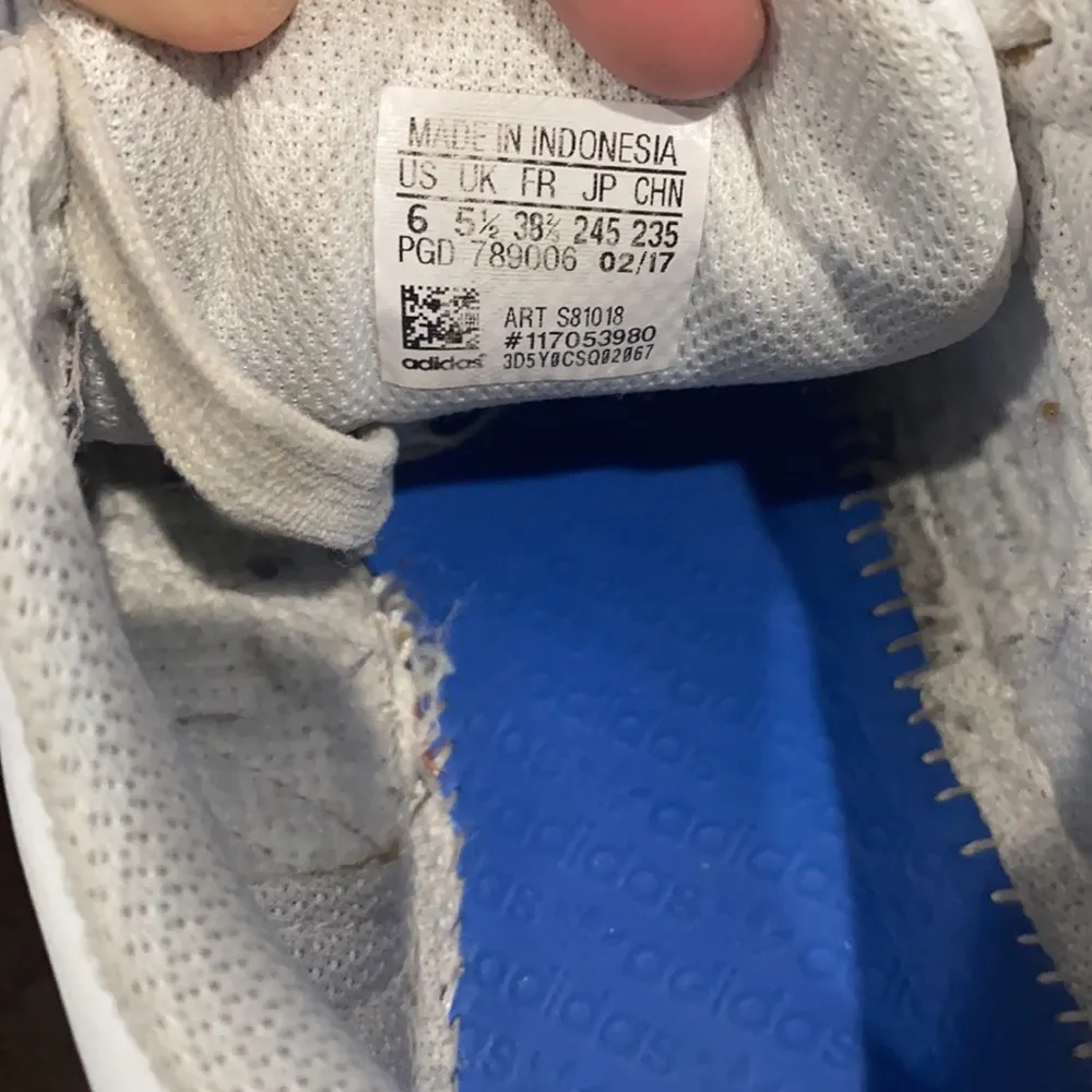 Adidas Women’s White Light Blue Shell Toe Superstar Sneakers Shoes Sz 6 - Image 5