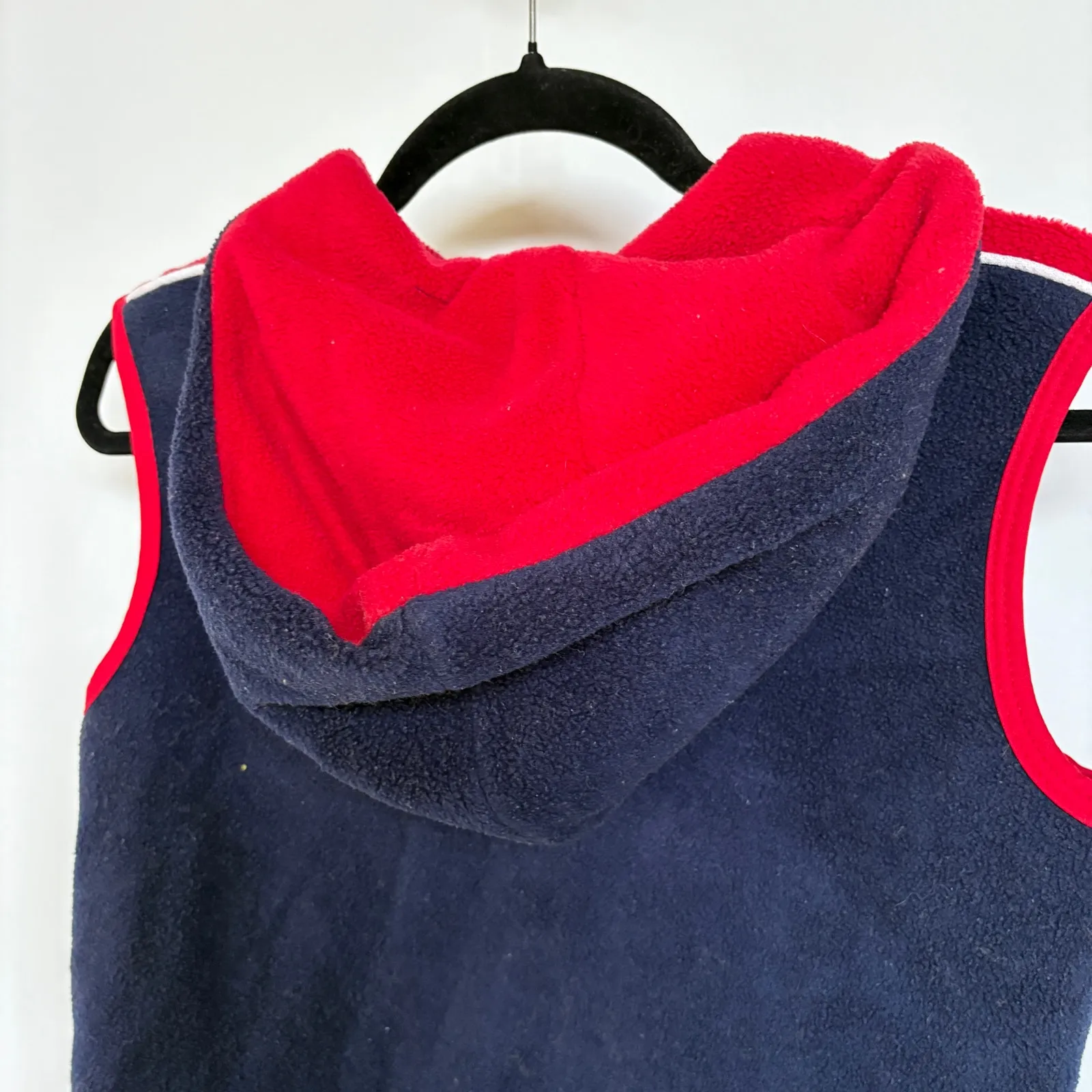 Y2K Fleece Princess Indie Sleeze Vest Full Zip Navy Red Tomboy Sporty 2000s Blue - Image 4