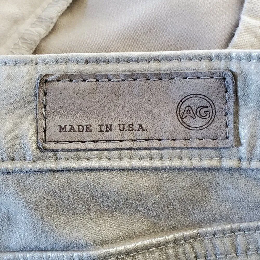 AG Silver Shimmery The Absolute Legging Skinny 31R - Image 12