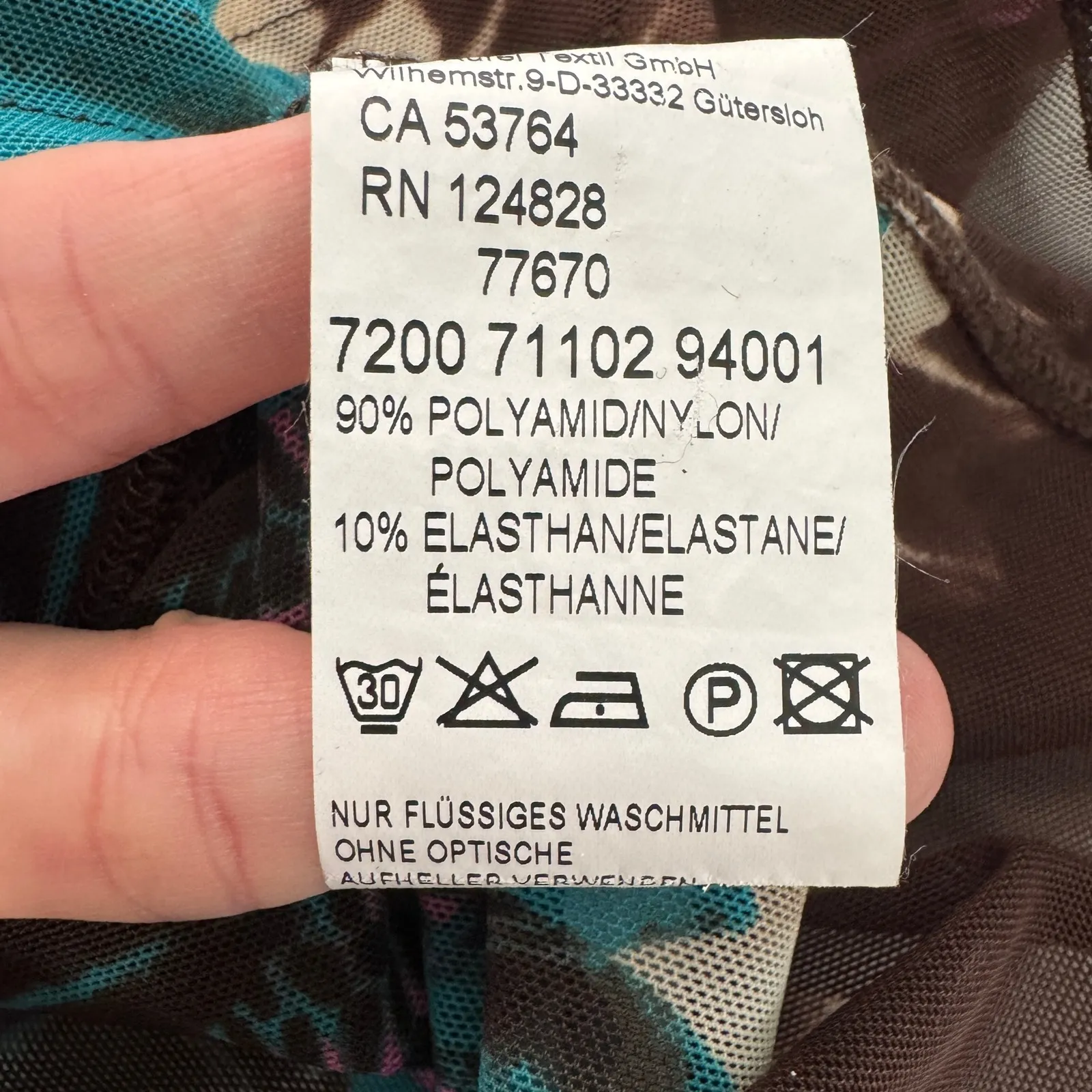 Marc Aurel Mesh Long Sleeve Top Large Multicolor Boho Artsy Y2K Statement Retro Brown - Image 9