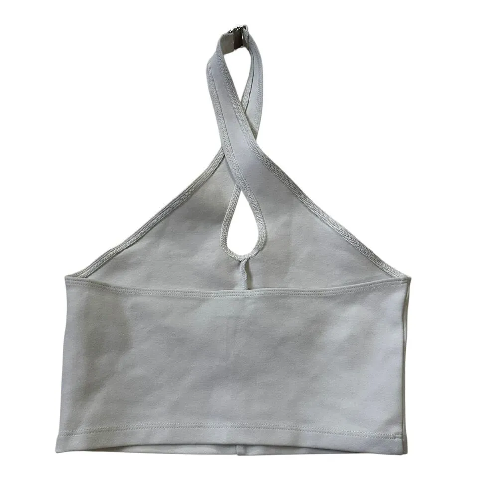 Sunday Best White Aritzia Halter Crop Top Women Tank Top Size XS | 71 - Image 2