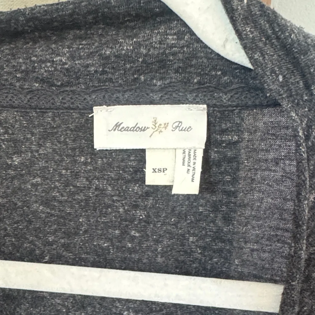 Meadow Rue by Anthropologie Dark Gray Cardigan with Floral Cut - Image 2