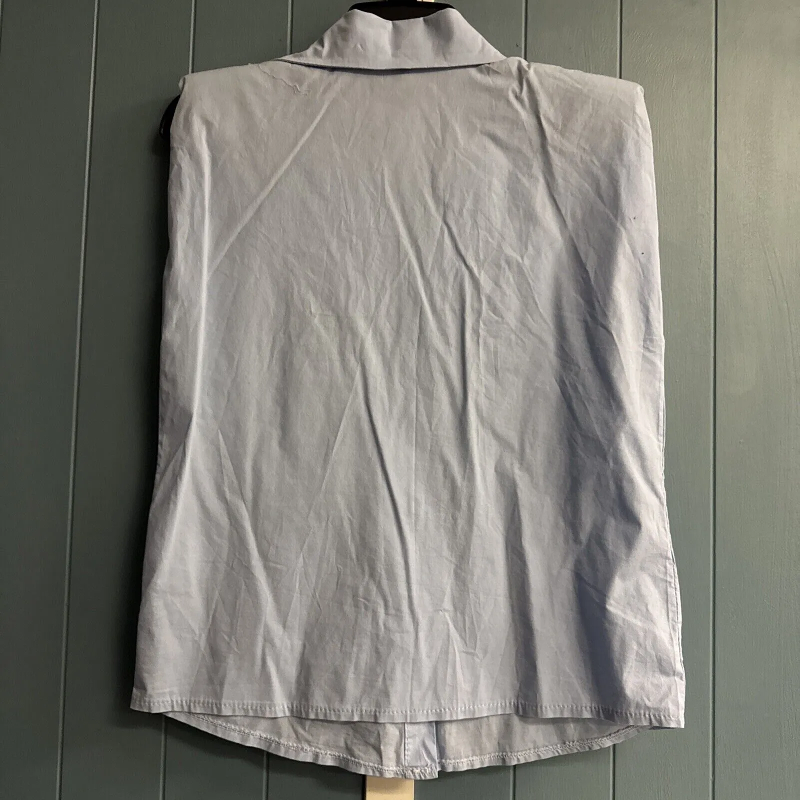 Venti 6 Womens Button Front Sleeveless Collared Shirt Light Blue Size Small - Image 7