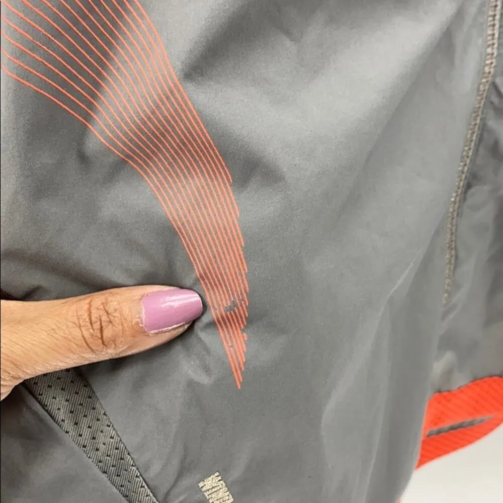 Adidas clima 365 windbreaker gray orange running walking performance sz M - Image 3