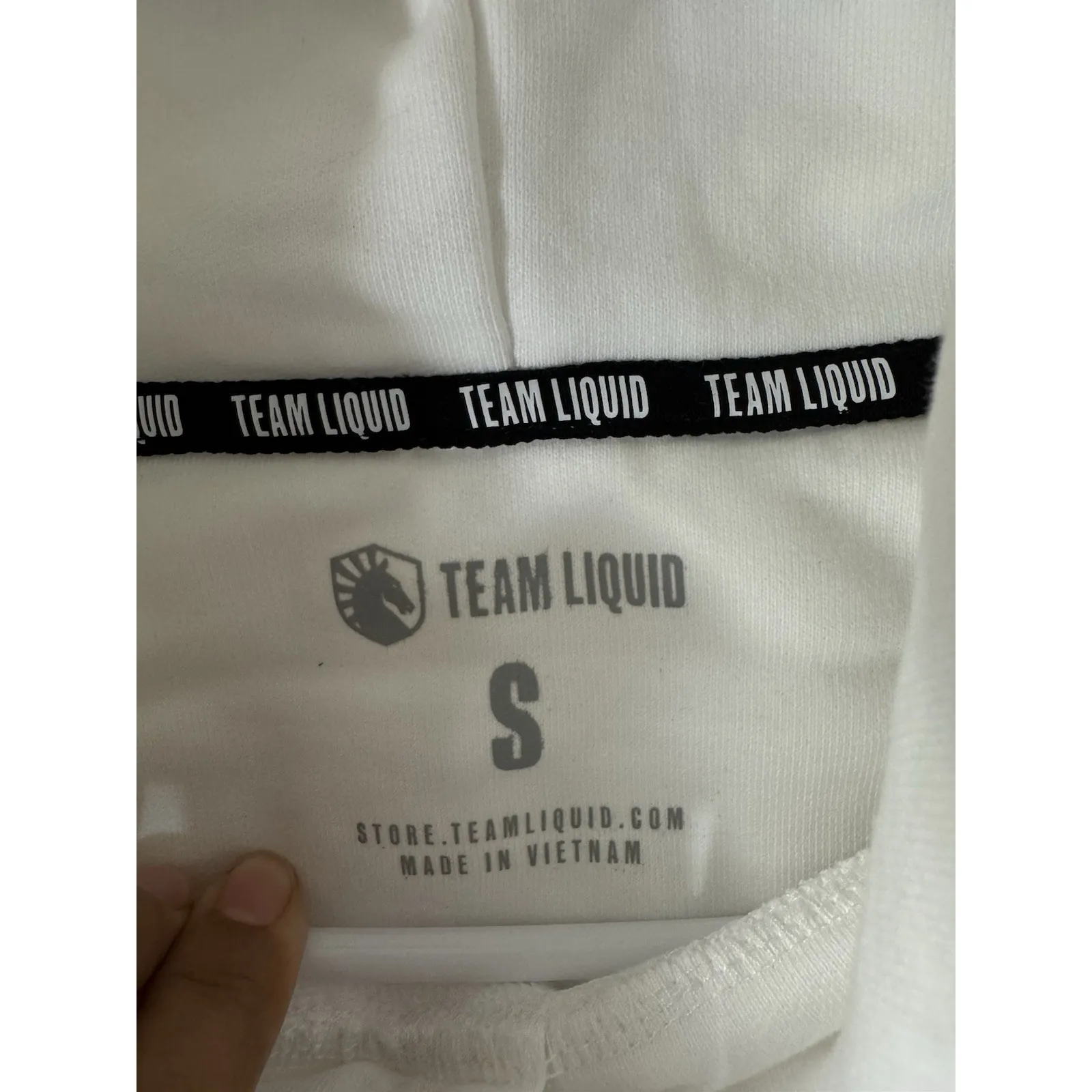 NWT Team Liquid Legacy CHENILLE HOODIE Sz S Heavy Weight Embroidered Large Print White - Image 6