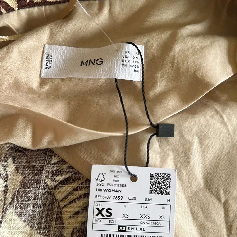 Mango NWT MNG  Tropical Print Linen Blend Oversize Blazer - Image 13