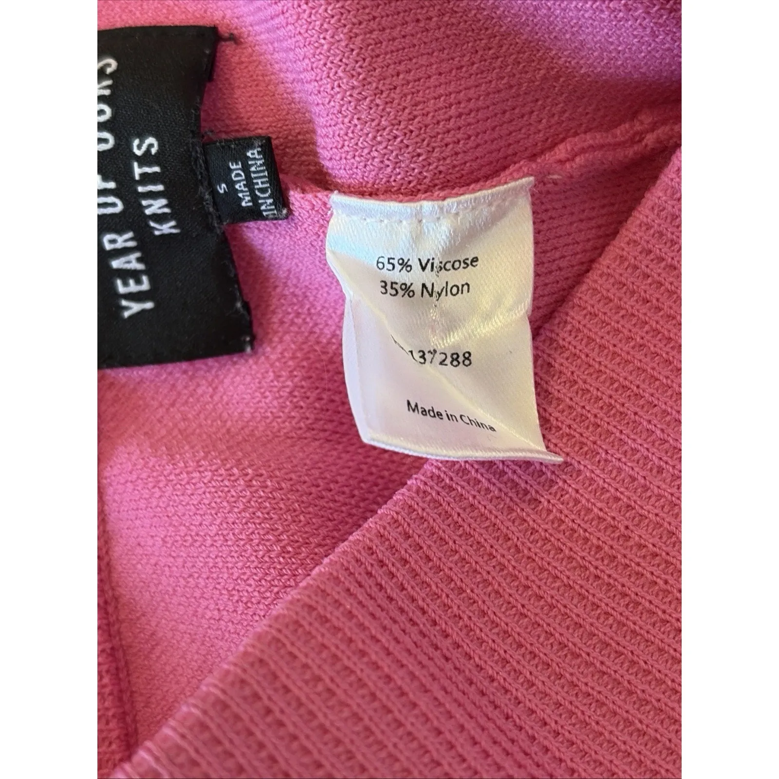 Year of Ours Knits Pink‎ Ribbed Waist Hem Activewear Biker Shorts Womens Small Pink - Image 6