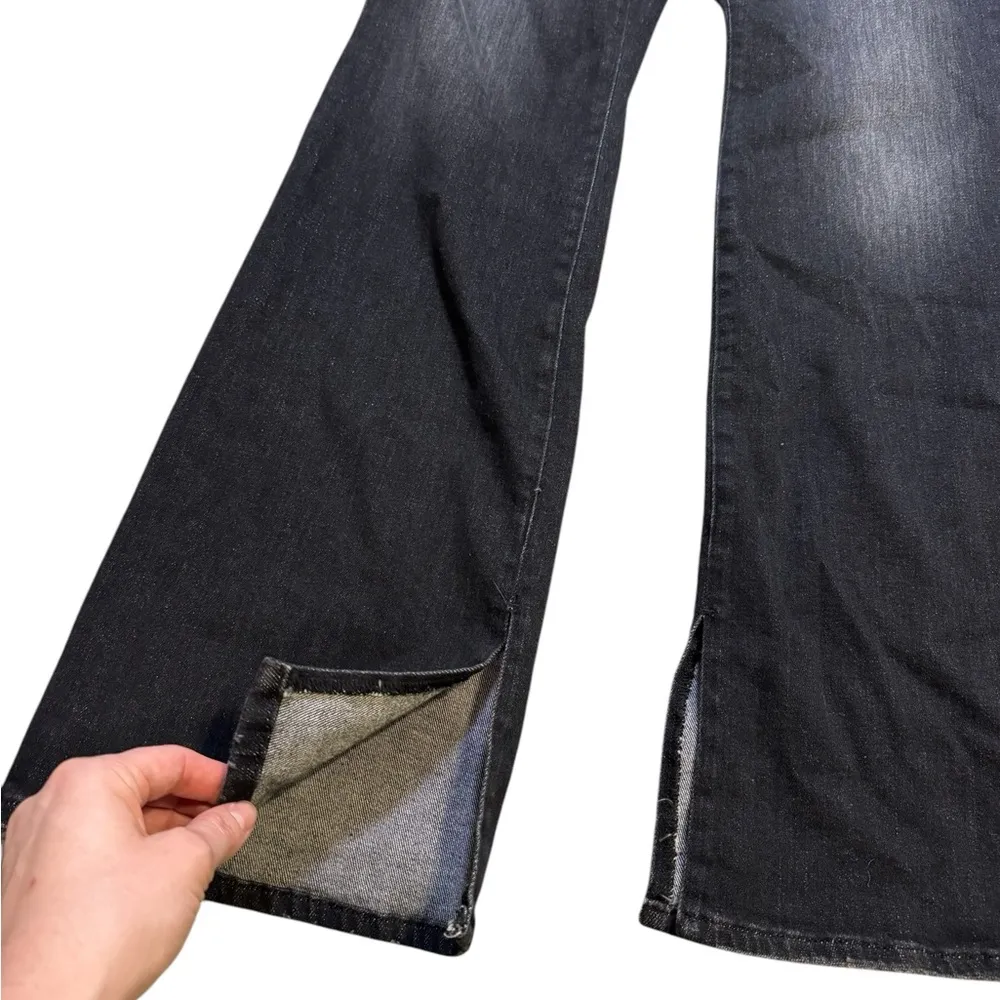 Good American Classic Bootcut Jeans sz 6 (28) Black 218 Cashmere Blend slit - Image 4