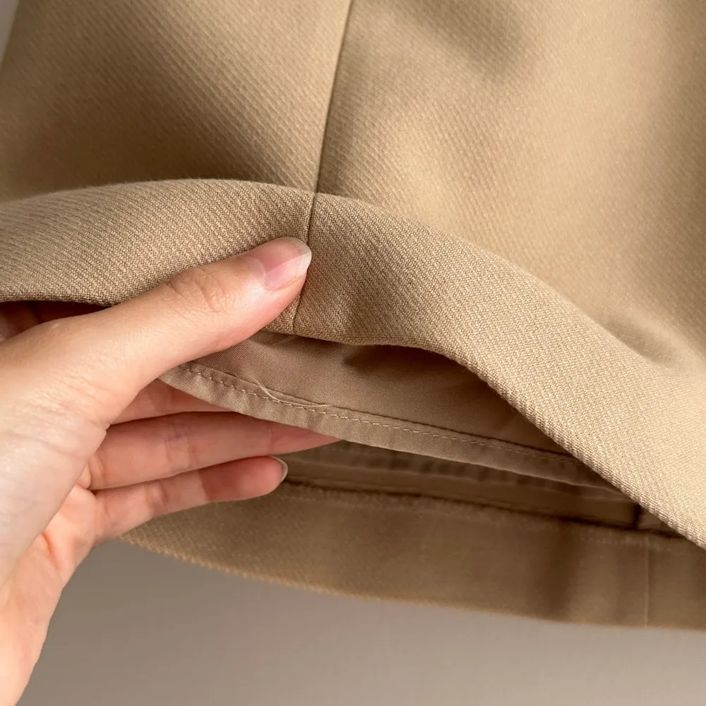 H&M Mini Pencil Skirt with Belt Chain, Tan, Size 4 - Image 6