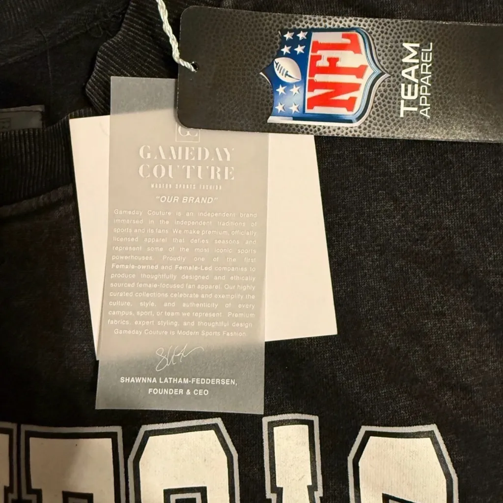 NFL Las Vegas Raiders Black Women's Crew Neck Oversized Sweatshirt Size XL - Image 3