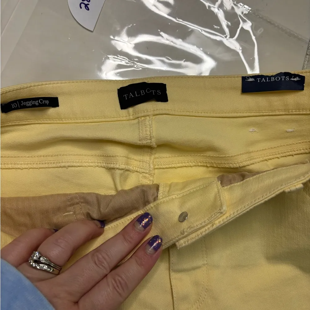 Talbots Size 10 Butter Yellow Crop Jeggings New Without Tags Stretchy Classic - Image 6