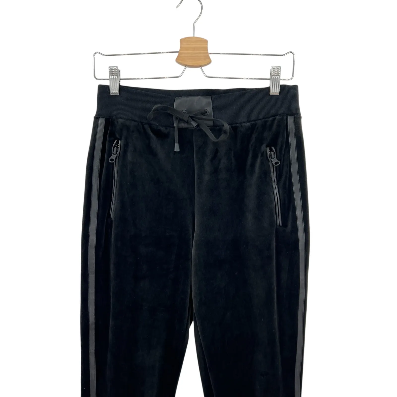 Blanc Noir Interpol Velvet Jogger Pants Velour Faux‎ Leather Black Size Small - Image 4