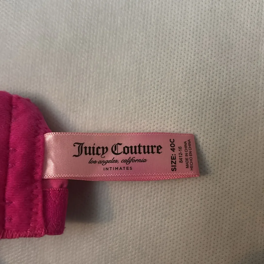 Juicy Couture Pink Adjustable Wide Strap Bra 40C Comfy Minimalist Lingerie Cozy - Image 7