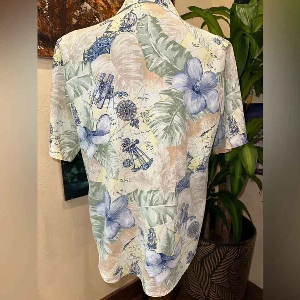 GUC CAPE COD SUMMER SHORT SLEEVE BUTTON DOWN SHIRT FOR WOMEN SZ M Yellow Size M - Image 3