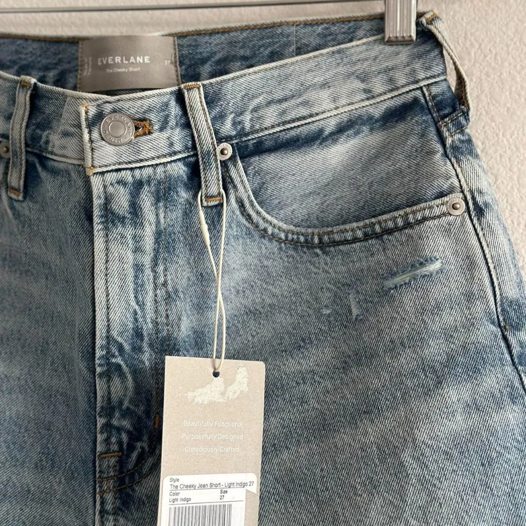Everlane The Cheeky Short in Light Indigo, Size 27 - Image 7