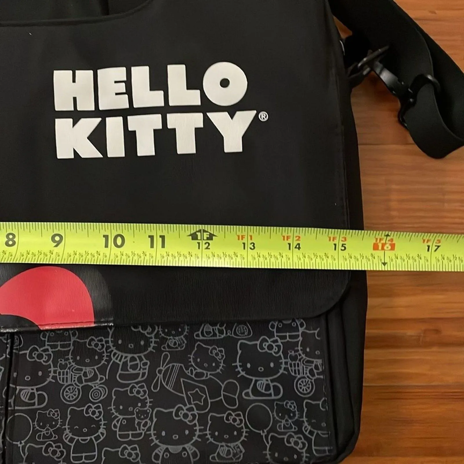 Hello Kitty Black  Laptop Case Messenger Bag Shoulder Strap 2011 - Image 4