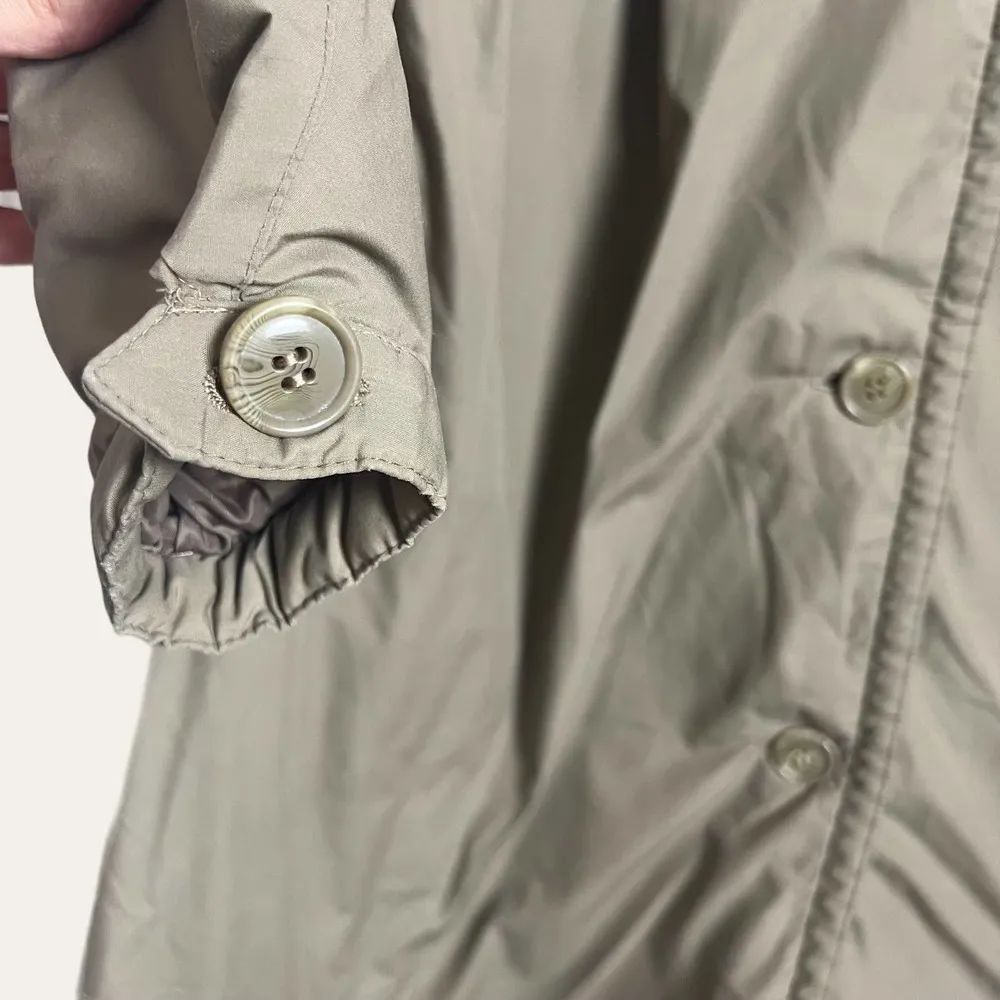 Vintage Thermaster Khaki Wool Insulated Trench Coat Size 6 - Image 10