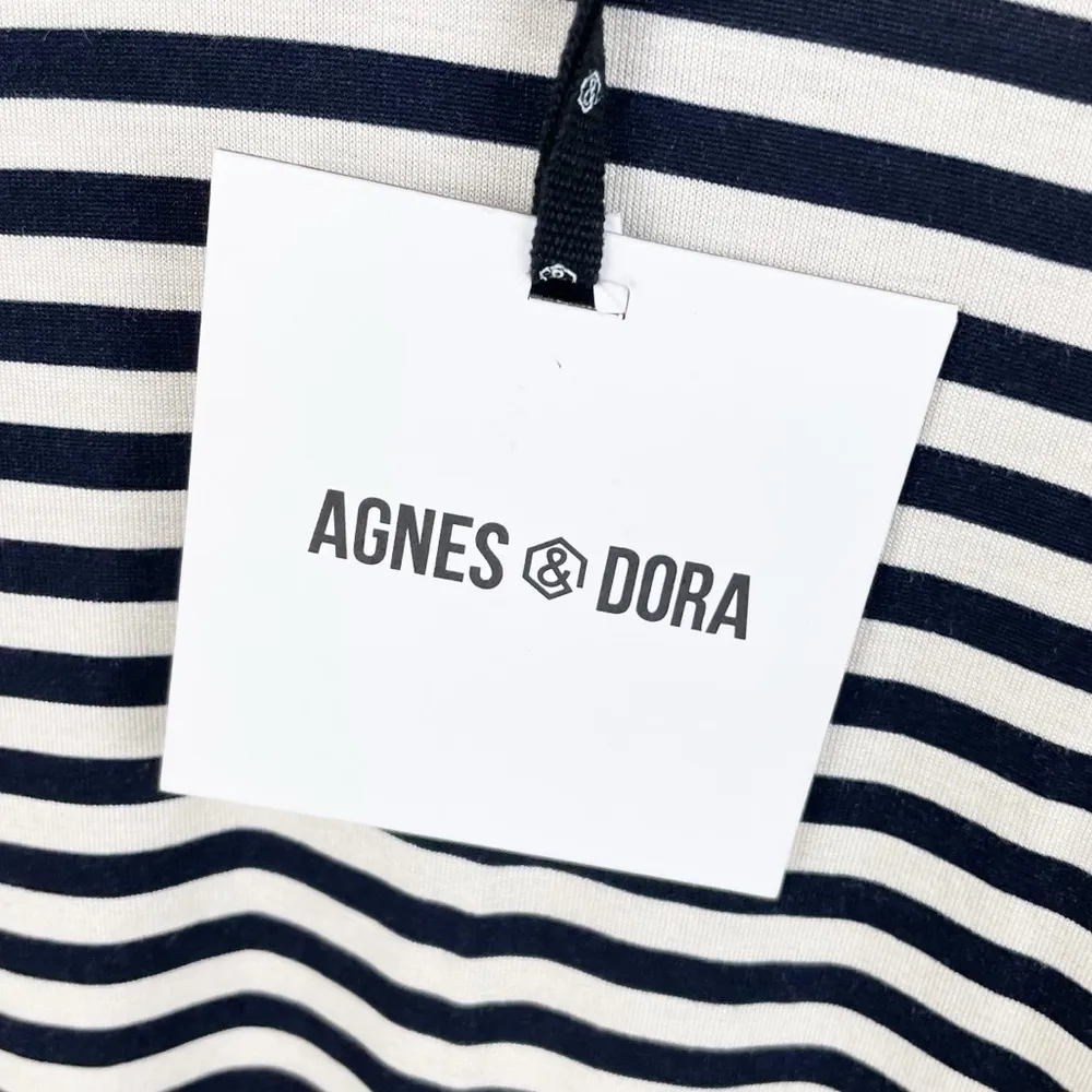 NEW Agnes and Dora Sleeveless Tunic Swing Dress Black White Stripe Size Large - Image 7