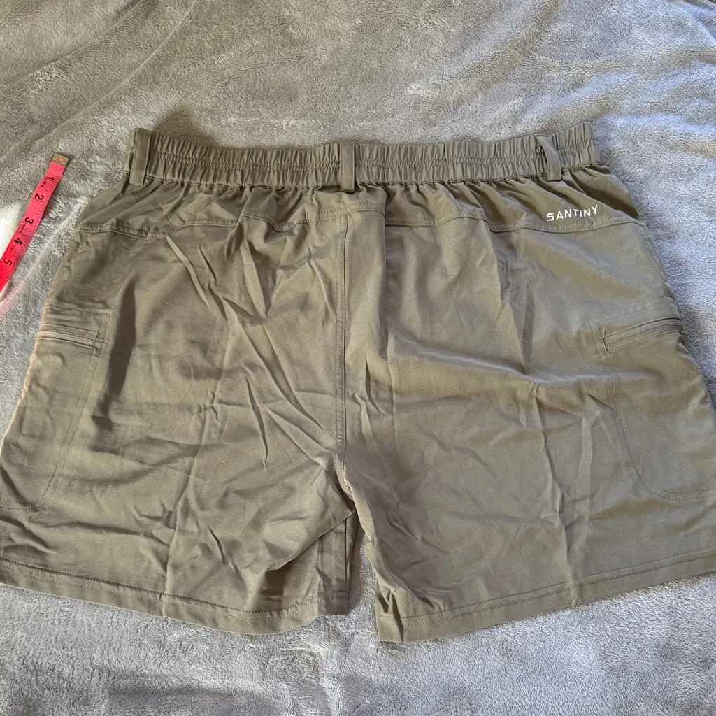 Santiny Women's Khaki Cargo Shorts Tan Size XXL - Image 5