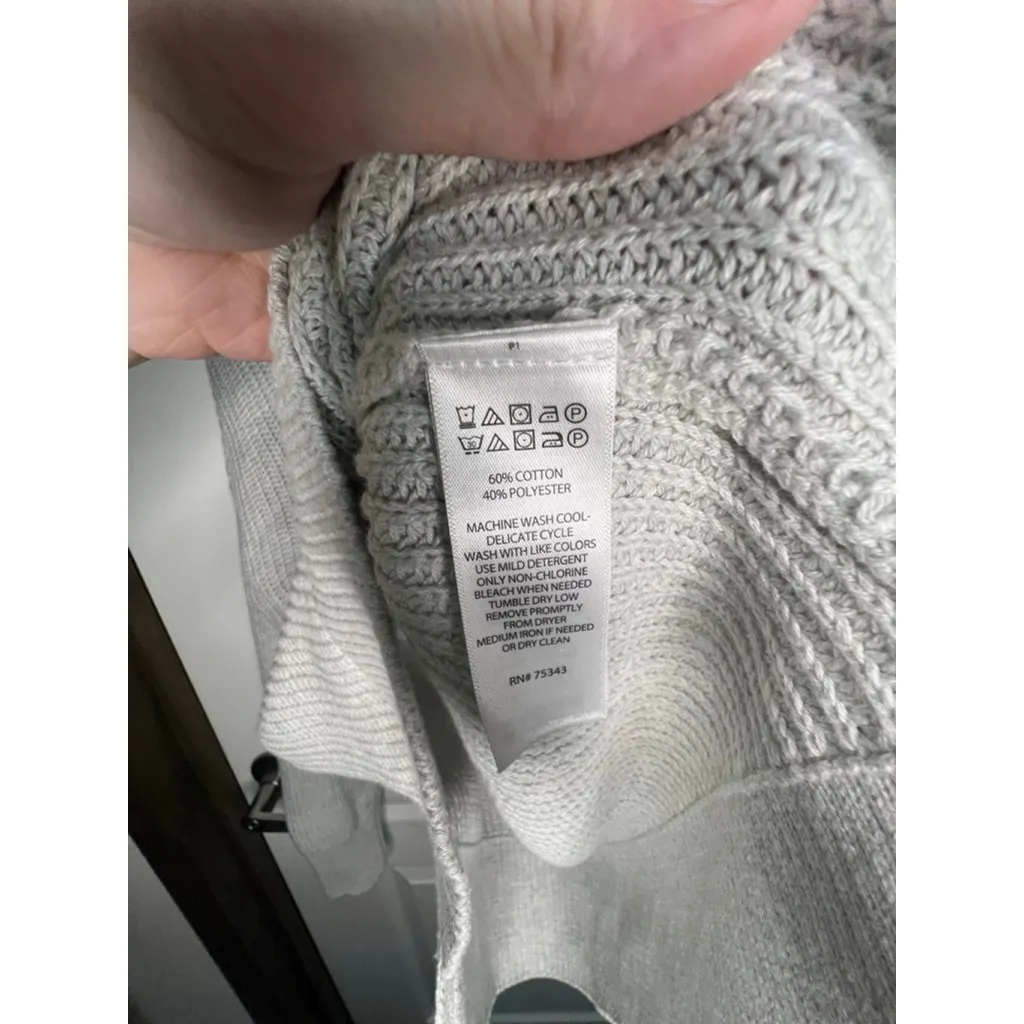 Rachel Zoe Beige Cozy Slouchy Hooded Knit Sweater With Buttons - Image 6