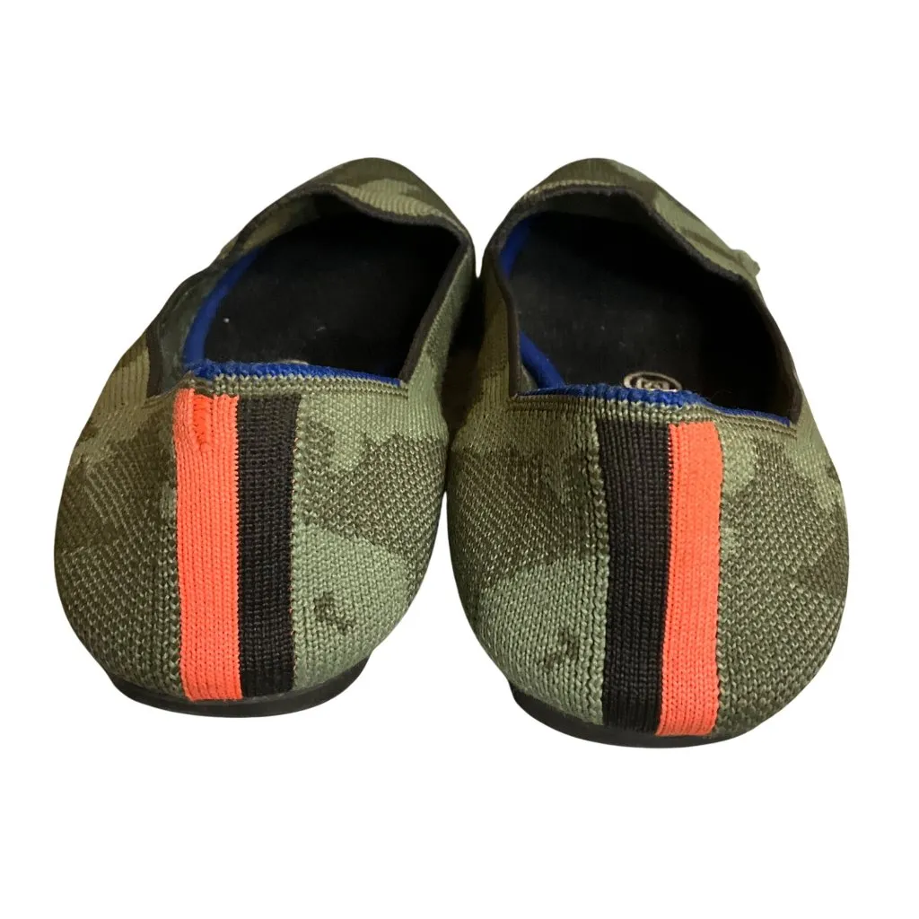 Rothys Womens 7.5 Green Camo Knit Flats classic casual cozy minimalist business - Image 10