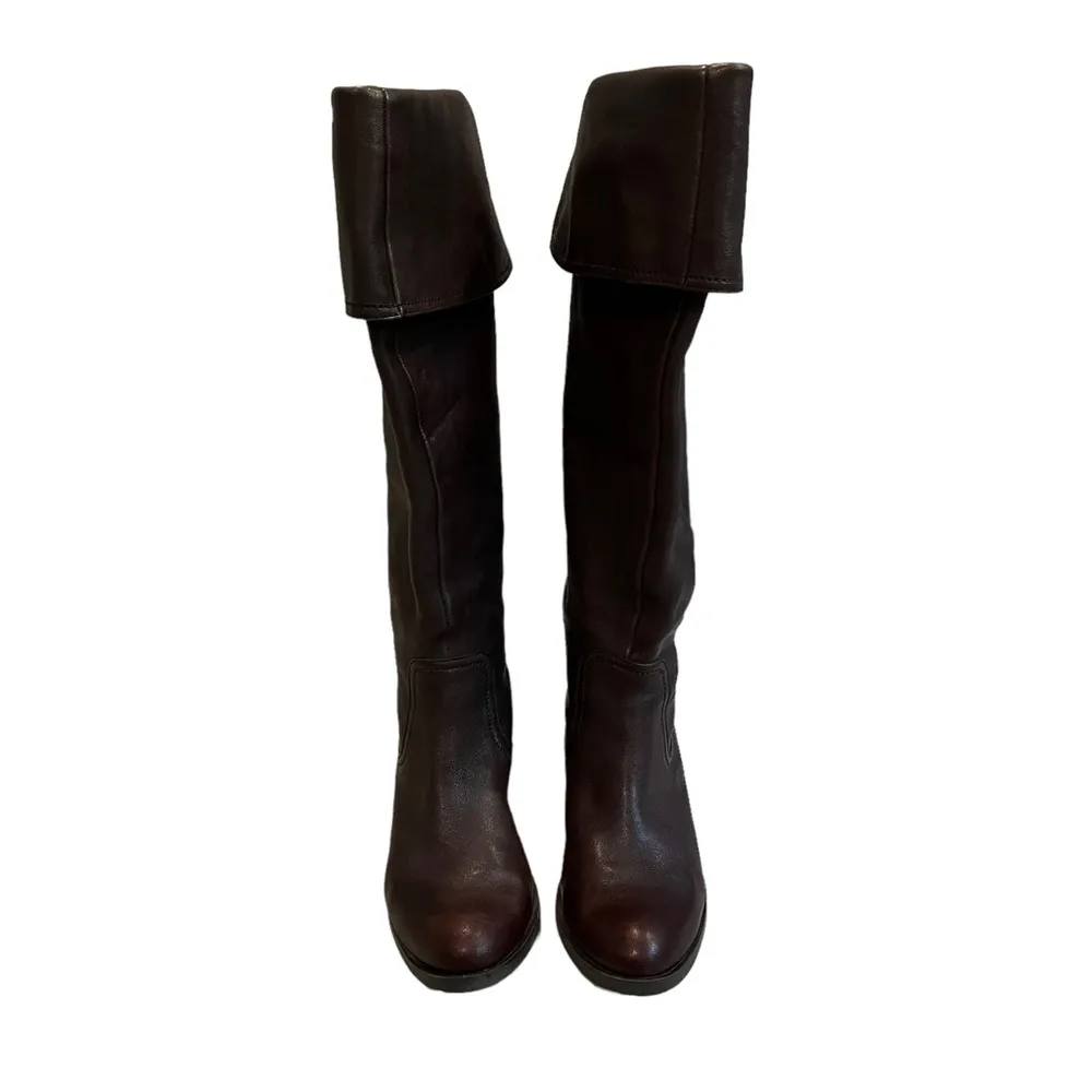 Jessica Simpson Cobra Leather Fold Over Boots, Sz 6.5 - Image 6