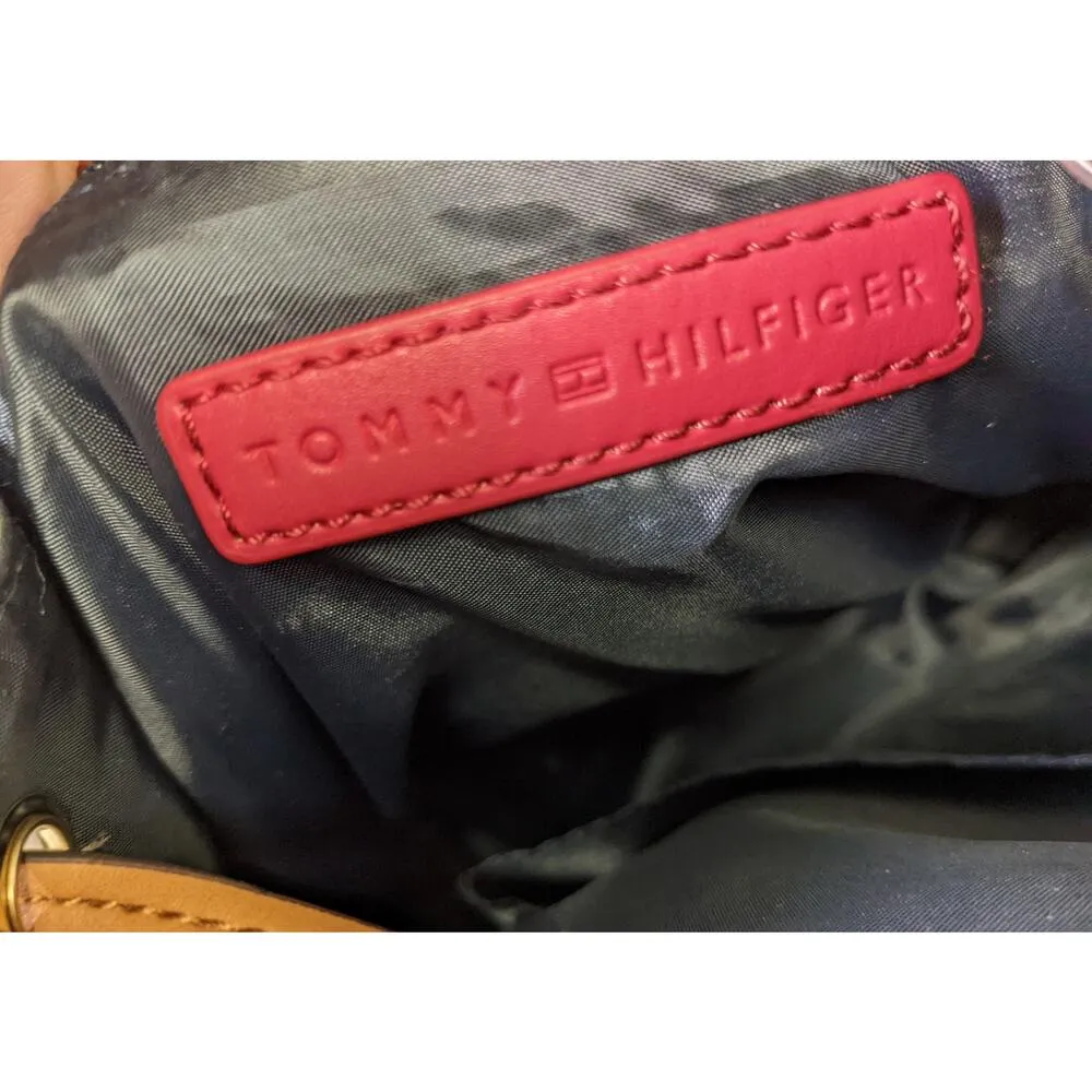 brown tan backpack logo purse drawstring closure good condition - Image 5