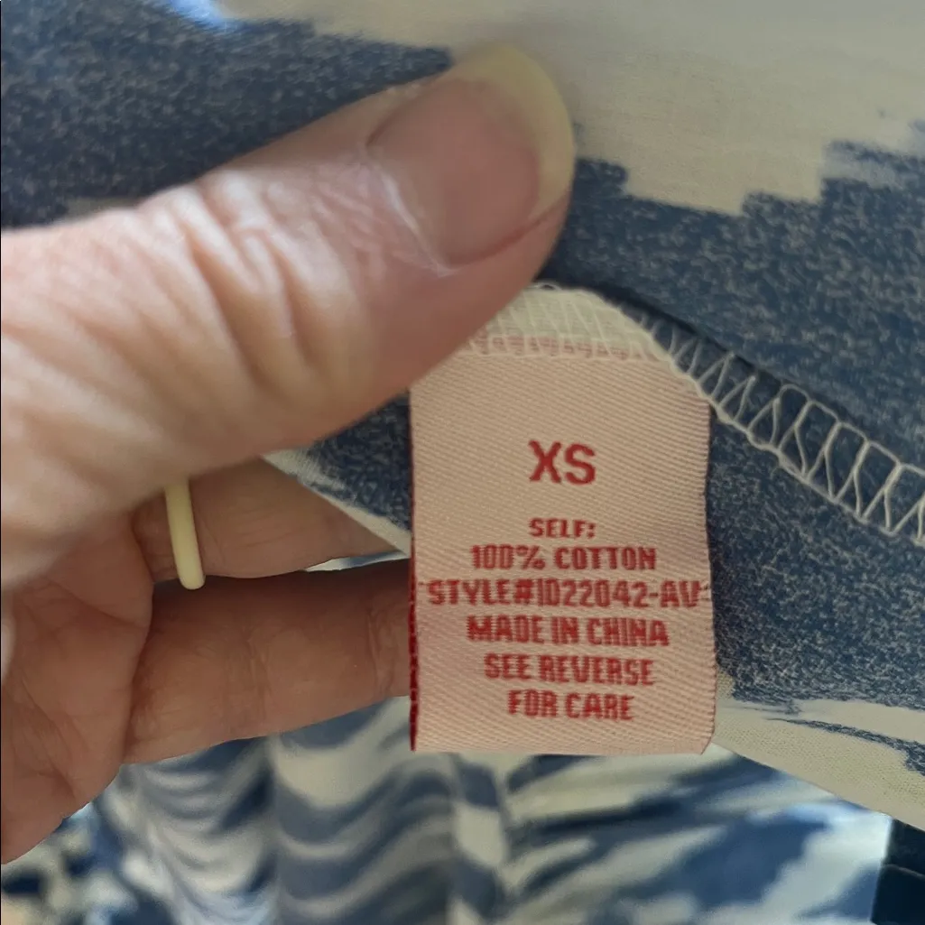 Flying Tomato Blue White Cotton Dress Mini Flutter Sleep Ruffle Hem New - Image 6