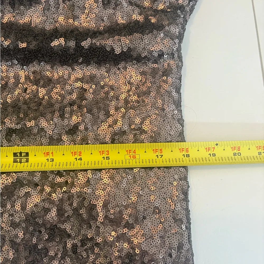 Vera Wang Sequin Sheath Dress Sz 14 Cowl Back Color Pewter Wedding Cocktail 0367 - Image 12