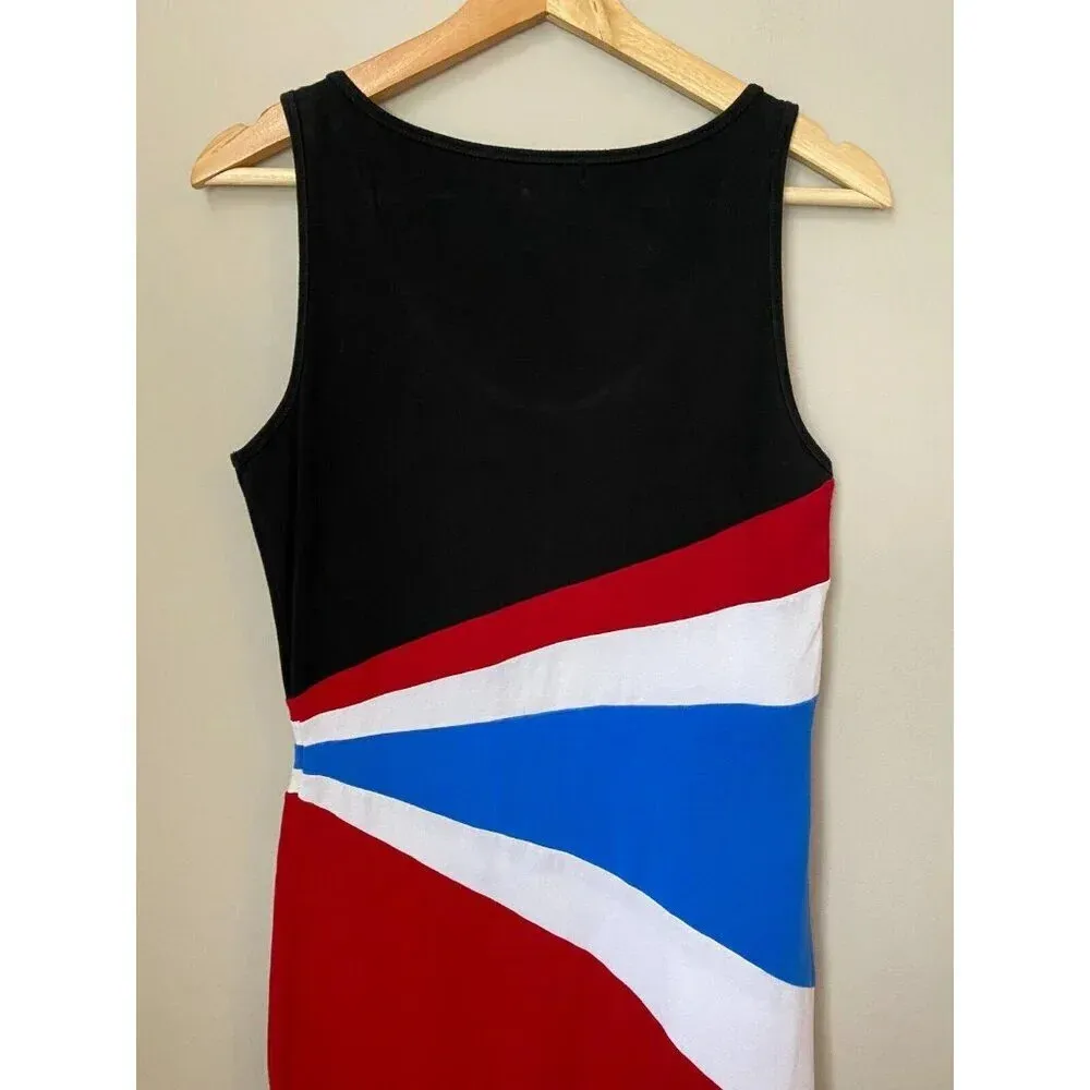 Lauren Ralph Lauren Size Small Sleeveless Bodycon Colorblock Stretch Midi Dress - Image 15