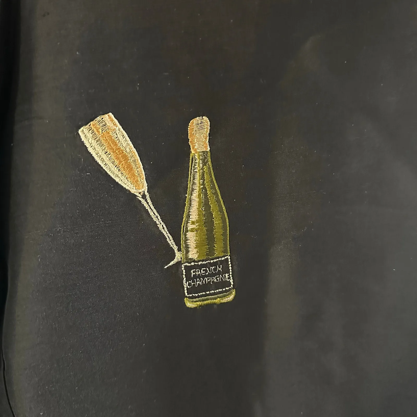 Vintage Allison Taylor Black Silk Pants Champagne Embroidery Size 8 - Image 9