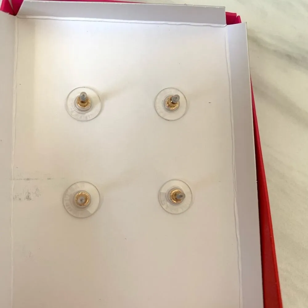 BaubleBar Rhinestone gold earrings set gift box - Image 3