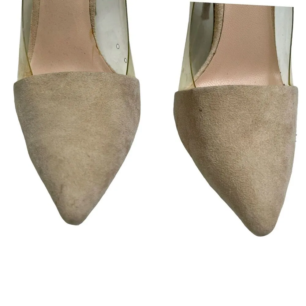 Raye Raey Revolve Suede PVC Pumps Heels Neutrals Stiletto Women’s Size EU 39 US 9 - Image 13