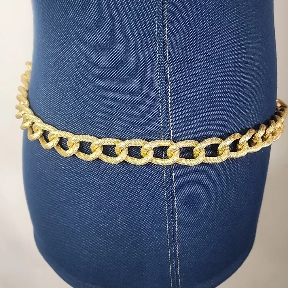 Gold Textured Chunky Chain Link Belt Adjustable - Image 6