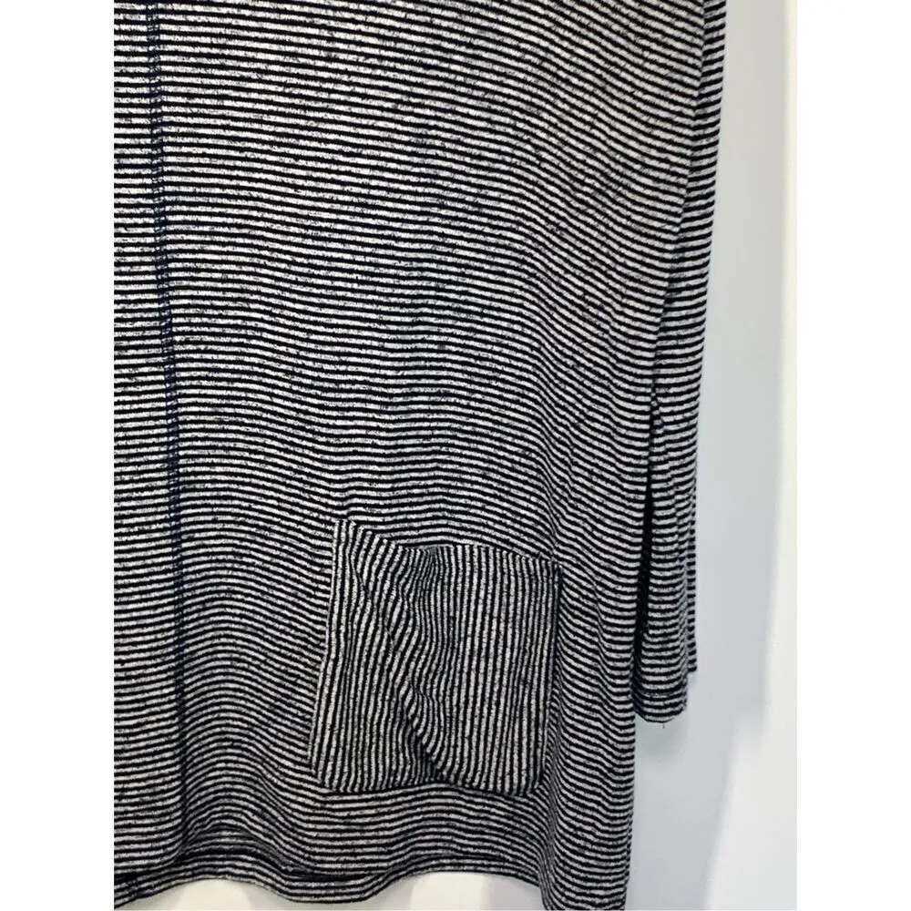Simply Noelle Womens Striped Jersey Tunic Top Blouse Navy Blue Gray Small/Medium - Image 4