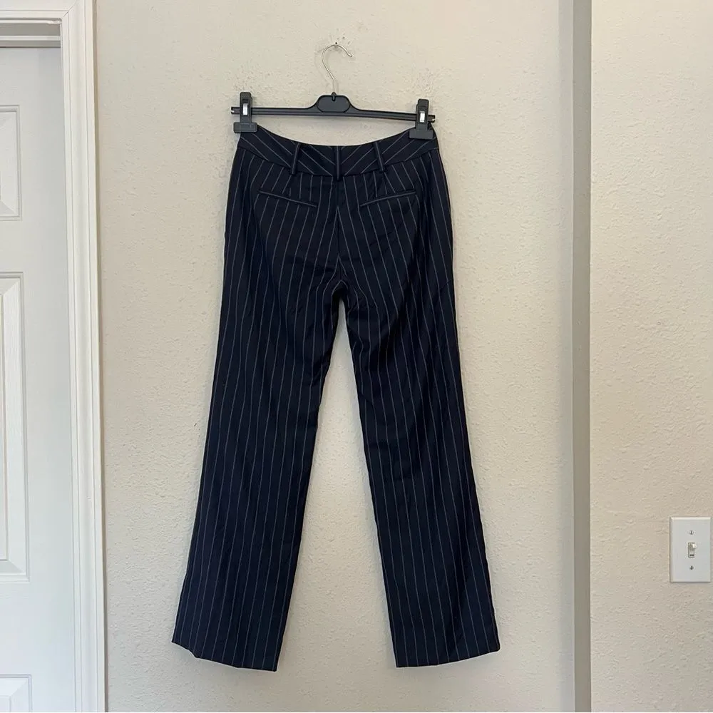 Brooks Brothers Navy Blue Pinstriped Trousers Wool Dress Pants Size 0P - Image 5